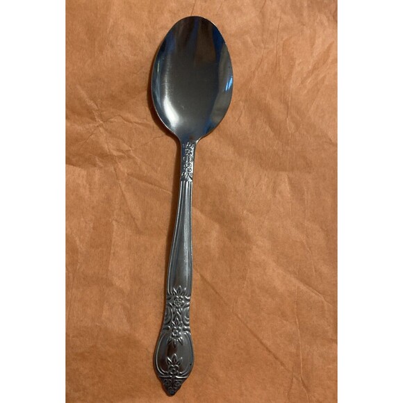 Gibson By Treasure Stainless Oval Soup Spoon China 6 7/8 Inches - Picture 1 of 7